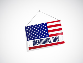 Wall Mural - memorial day us hanging flag