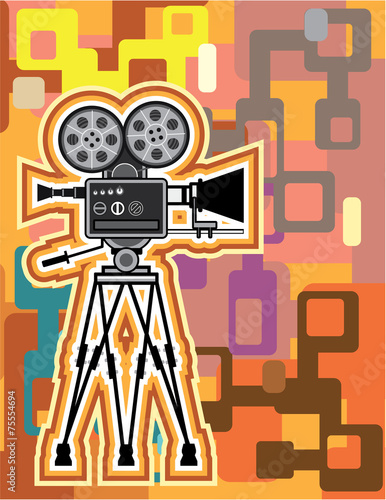 Fotografie, Obraz Abstract Background Movie Projector Film camera Vector