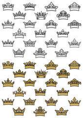 Canvas Print - Antique heraldic crown icons