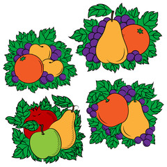 Canvas Print - Vintage colorful fruit compositions