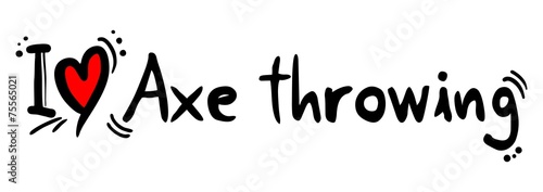 Εκτύπωση καμβά Axe trowing love