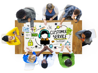 Canvas Print - customer service support assistance service help guide concept