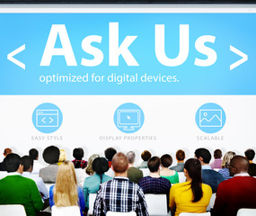 Sticker - Digital Online Business Feedback Ask Us Concept