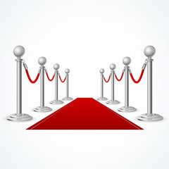 Wall Mural - Vector red event carpet isolated on white