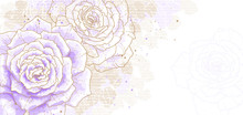 Romantic Background With Violet Roses