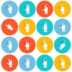 Canvas Print - Hand Touching Screen Flat Icon