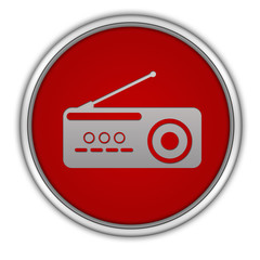 Canvas Print - Radio circular icon on white background