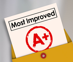 most improved report card grade score increase better results