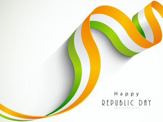 Poster - National flag color stripes for Indian Republic Day celebration.