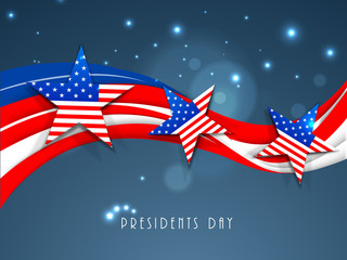 Poster - American Flag color waves for Presidents Day celebration.