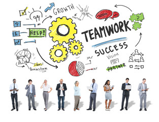 Wall Mural - Teamwork Team Together Collaboration Business People Technology