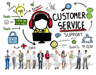 Canvas Print - Customer Service Support Assistance Service Help Guide Concept