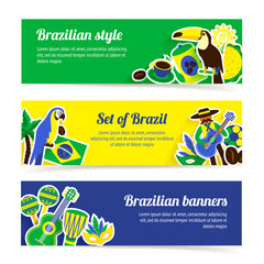 Canvas Print - Brazil Banner Set