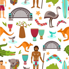 Wall Mural - Australia Seamless Pattern