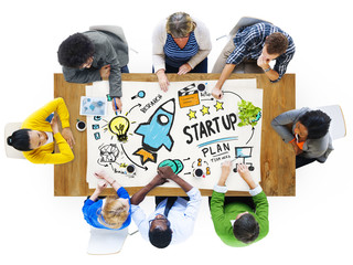 Canvas Print - start up business launch success people meeting concept