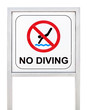 No diving sign isolated on white