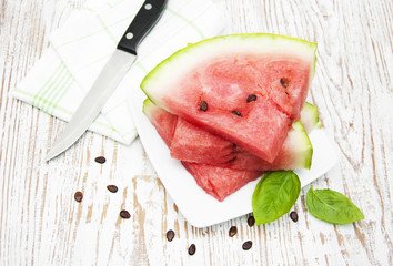 Wall Mural - slices of watermelon