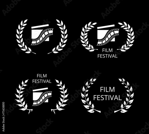Fotografía Four Film Festival Symbols and Logos on Black