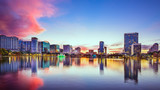 Fototapeta  - Orlando, Florida, USA downtown skyline at Eola Lake