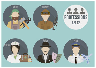 Wall Mural - Profession people. Set 12