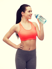 Canvas Print - sporty woman with water bottle