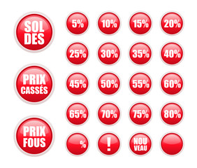 Canvas Print - soldes stickers rouges