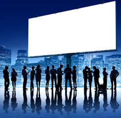 Wall Mural - Group Business People Placard Team Collaboration Concept