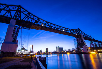 Railway bridge over Kiel canal in Rendsburg, Germany