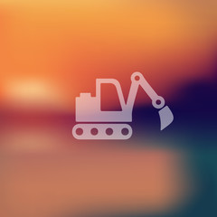 Poster - excavator icon on blurred background