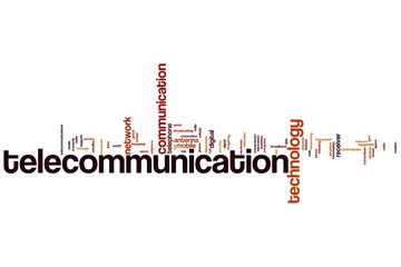 Wall Mural - telecommunication word cloud