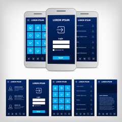 vector conception of blue mobile user interface
