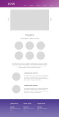 Wall Mural - Vector drawing website. Purple web template
