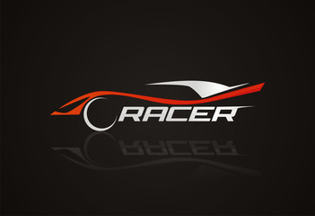 Car racer kogo icon vector