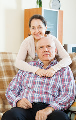 Wall Mural - elderly couple on  couch