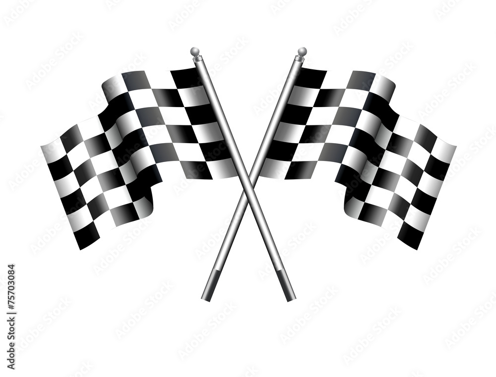 Chequered Checkered Flag Motor Racing - obrazy, fototapety, plakaty 