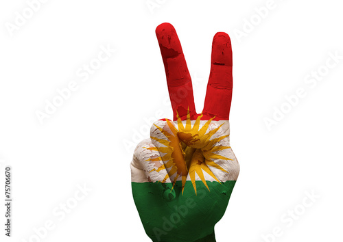 Valokuvatapetti Hand making the V sign