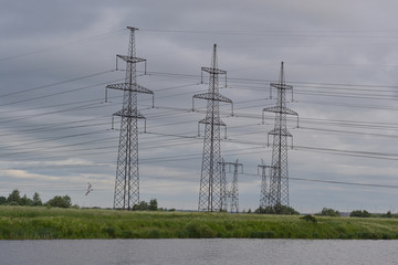 Landscape with power line