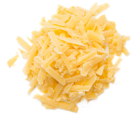 Wall Mural - Grated Cheddar isolated on white