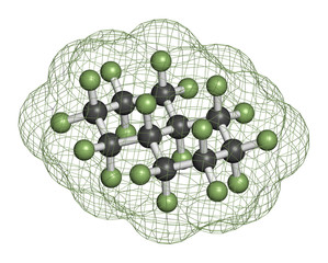 Poster - Perfluorodecalin fluorocarbon molecule. 