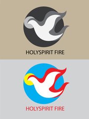 Wall Mural - Holy spirit fire icon, art vector logo design