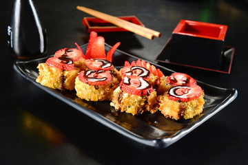 Canvas Print - Sweet sushi with strawberries