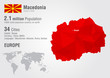 Macedonia world map with a pixel diamond texture.