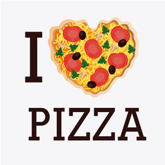 Sticker - Pizza design, vector illustration.