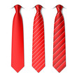 Red plain and striped ties