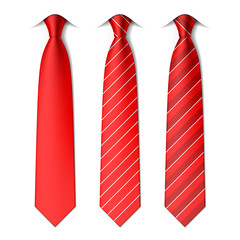 Red plain and striped ties