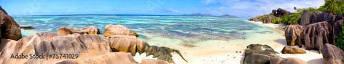 Fototapeta do kuchni Anse Source d'Argent beach panorama, La Digue, Seyshelles