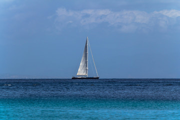  A lonely sail in the sea