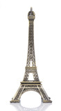 Fototapeta Boho - Eiffel Tower survenir model in White background