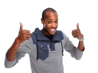 Canvas Print - Happy young African-American man.