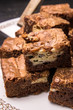 Cream cheese brownies on a plate